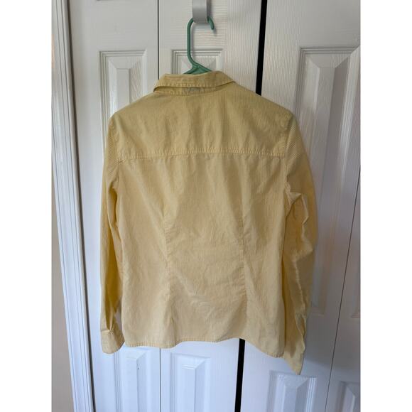 Gap Button Blouse Yellow Gingham Tailored Women's M - Picture 3 of 8